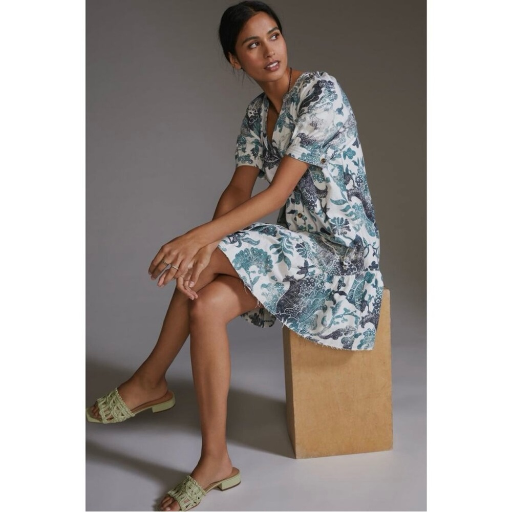 ANTHROPOLOGIE Pilcro Puff Sleeve Floral Dress Size Small - Picture 2 of 13